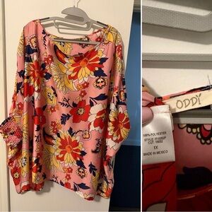 ODDY Pink Floral Women's Top